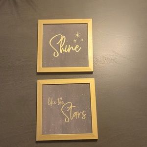 Two piece wall art that reads Shine like the Stars